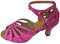Donne Latina Danza Scarpa Raso con Strass Sala da Ballo Open Toe Partito Salsa Danza Scarpe più Colori 2.5 Pollici o su Misura Tacco, Rosa Caldo, 36 EU