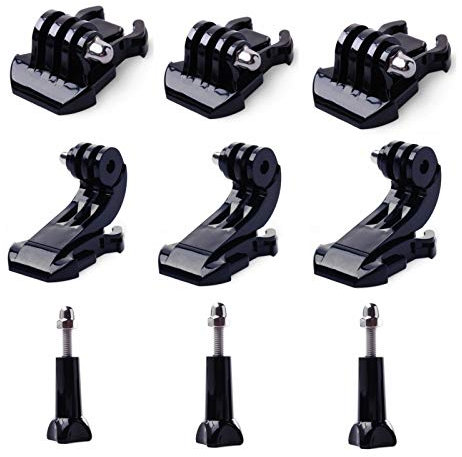 Kit di fissaggio per fibbia a J compatibile con GoPro, superficie verticale, gancio a J, fibbia a sgancio rapido, vite zigrinata, fissaggio fibbia antiruggine per GoPro Hero 10 9 8 7 6 5