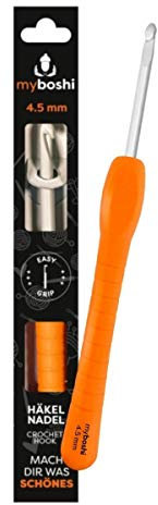 myboshi Häkelnadel mit ergonomischem Easy-Grip-Griff, in 12 verschiedenen Stärken, für ermüdende oder schmerzende Hände, Grau, 4,5mm