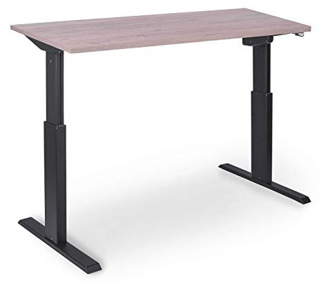 Dila GmbH Schreibtisch Höhenverstellbar Elektrisch Ergonomisch Arbeitszimmer Büromöbel, Schwarzes Gestell, Tisch Profi-Qualität, Arbeitstisch 6 Farben Verfügbar, 4 Größen (Eiche modern, 140 x 80 cm)