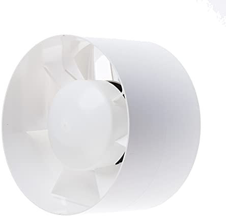Steinberg14 Inline Duct Fan - 125mm / 5 inch White Ducting Extractor - Exhaust Fans - Ventilator (With Timer)