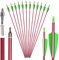 SHARROW 12 Aluminium Pfeile 32 Zoll Pfeile für Bogenschießen Spine 500 Jagd Bogen Pfeile Jagdpfeile mit Kunststoffbefiederung für Pfeil Und Bogen Recurvebogen Compoundbogen Langbogen (Rot)