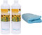 2x1 Liter Berger-Seidle Aqua-Satin Polish Pflegset, Reinigungs- und Pflegemittel für geölte und geölte/gewachste Holzfußböden + Poliertuch zum Auftragen