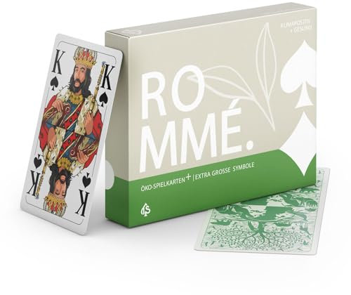 TS Spielkarten Romme Senioren Kartenset Öko - extra große Symbole für Canasta, Bridge, Skat & Poker - Kartenspiel mit französischem Bild - Standard Rommé