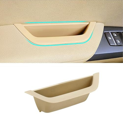TTCR-II Compatible with Door Armrest Cover BMW X3 F25 2010-2016, X4 F26 2014-2017,Driver Side Car Door Handle Storage Box Cover, Door Armrest Container Organizer Tray F25 F26 (Beige)