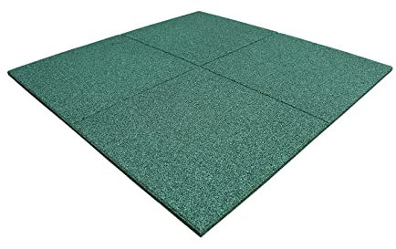 1m² Fallschutzplatte 50x50x2,5cm Grün Gummimatten Schutzmatten Spielplatzmatten Boden Kinder Kletterturm Garten P