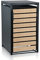 Zelsius Mülltonnenbox 1er Mülltonne | (B) 68 x (T) 80 x (H) 117 cm | Anthrazit RAL 7016 | Tür in Holzoptik inkl. Erweiterungsmöglichkeit | Mülltonnenverkleidung, 1 Tonne, Müllhaus
