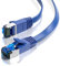 JAMEGA - 5m CAT.7 Netzwerkkabel Flach Ethernet Kabel Patchkabel in Blau| Gigabit Lan 10Gbit/s | 600MHz | Cat-7 Rohkabel U/FTP PIMF Schirmung mit RJ45 Stecker | Router Switch Modem