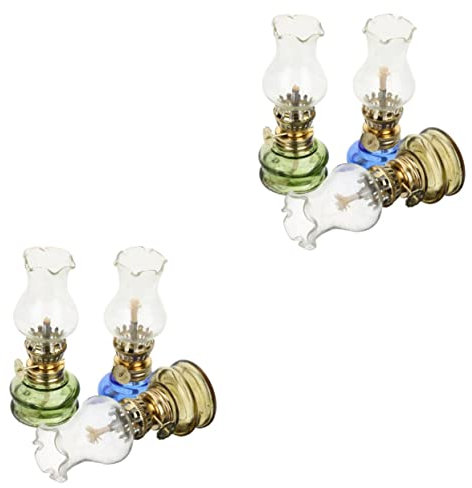 OSALADI 6 STK Kerosinlampe Kammer Öllampe Kammer-öllaterne Kürbisöl Buddha-frontlicht Petroleumlampe Laterne Industrielle Nachttischlampe Kerosin-Kraftstoff Kleine Öllampe Glas Jahrgang