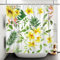 Ttincceer 180x180cm Blume Duschvorhang Lilie Sonnenblume Blume Bad Vorhang Grün Pflanze Palm Leaf Gelb Blume Blühende Duschvorhänge Wasserdicht Badewanne Vorhang