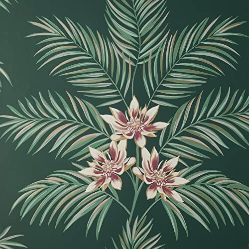 Fine Decor UK Bali Tropical Floral Emerald