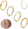 Diamday 14G Bauchnabelpiercing Edelstahl Bauchnabel Ringe Hoop für Damen CZ Opal Bauchnabelpiercing Ring Nabel Ringe Helix Tragus Ohr Septum Lippen Bauchnabel Körper Piercing Schmuck Gold 8mm