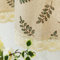 Moslovstar Olivenblätter-Etagenvorhang, 1 Vorhang, Vintage-Stil, Baumwolle, Leinen, halber Vorhang für Küche, Café, elegant, floraler Spitzensaum, 142,2 cm B x 100,8 cm L, grün auf beige