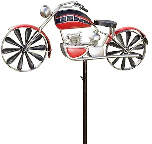 Renywosi Éolienne Moto/Vélo - Girouette Moto/Vélo pour Jardin, Moulin À Vent Modélisation Moto/Vélo en Métal, Sculpture Vent Délicate pour Décoration Cour Jardin