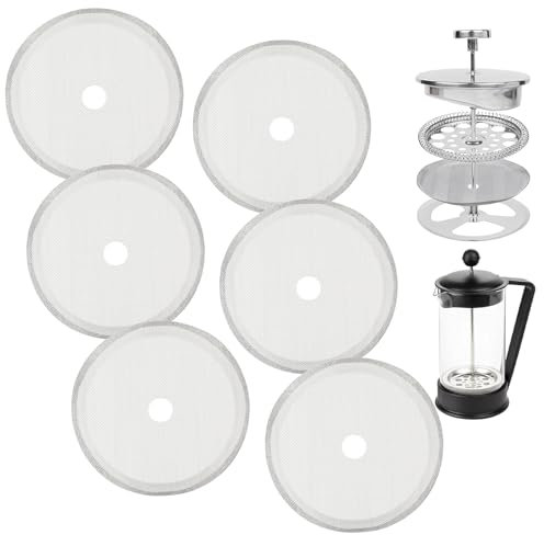 6 Pack Stainless Steel Cafetiere Filter Mesh - 2.75inches, French Press Replacement Filter Mesh for 12 Oz (2.75inch / 350ml / 12oz)