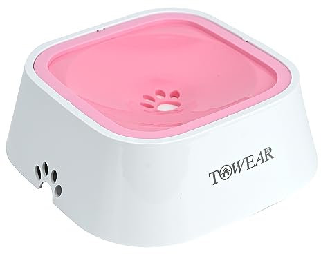 No Splash Dog Water Bowl with Floating Disk, 1.5L Slow Drinking Feeder, Anti-Overflow Anti-Choking No Spill Pet Water Bowl For Dog Cat Puppy Kitten (light pink)