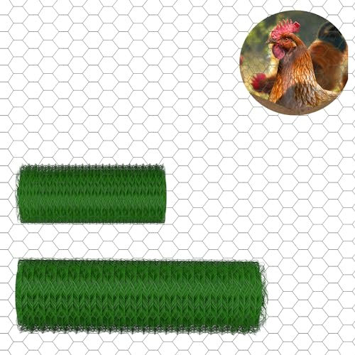 Sechskantgeflecht Hühnerdraht 25 m - 50cm hoch - Maschenweite 25mm - Materialstärke mit Beschichtung 0,7mm - Kaninchendraht Hasendraht - Drahtzaun - Gartenzaun - Sechseck Geflecht