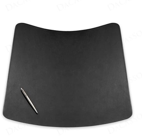 Dacasso Klassische schwarze Leder-Konferenztischunterlage für runden Tisch, 43,2 x 35,6 cm, Leder-Schreibunterlage zum Schreiben, Organisation im Sitzungssaal und Schreibtisch-Dekor