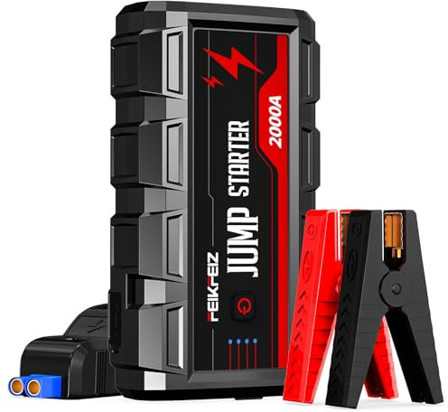 FEIKFEIZ Booster Batterie, 4000A Jump Starter, Démarrage de Voiture (8,0 Gaz ou 6,0 L Diesel), avec Lamp LED,Charge QC3.0.