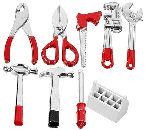 NUOBESTY 1satz Miniatur Werkzeugset Für Puppenhäuser Teiliges Deko Birkenmaterial Mit Realistischen Werkzeugen Und Weißem Werkzeugkasten Für Kreative Spielwelten Und Dekoration