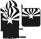 Schwarze Arizona-Flagge bedruckte Ofenhandschuhe und Topflappen, rutschfeste Silikon-Ofenhandschuhe zum Grillen/Kochen/Backen/Grillen, Weihnachts-Ofenhandschuhe