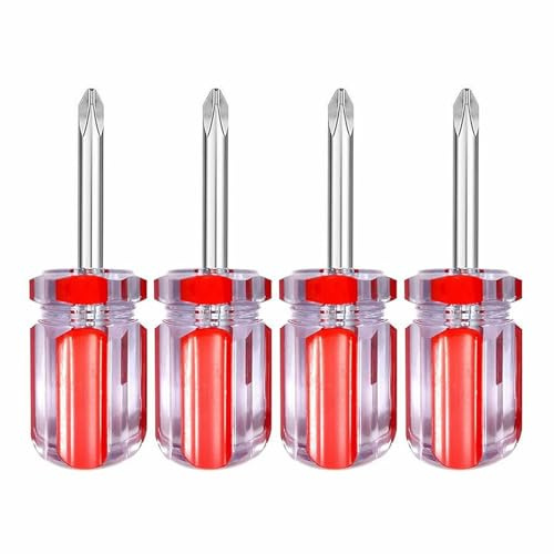 PANSHIYON Stubby Phillips Screwdriver #2,4 Pcs Magnetic Pocket PH2 Tool