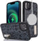 Havaya for iPhone 13 Pro Max Case Compatible with Magsafe Support iPhone 12 Pro Max Case with Kickstand for Women and Men - Black Leopard Print