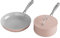 Ciarra Beyond Pfannenset 2 teiliges,Bratpfanne 26 cm + Stielkasserolle 20 cm mit Deckel Griff, Rosa Induktion Keramik PTFE-frei PFOA-frei PFAS-frei,Keramikpfanne induktionsgeeignet Backofenfest