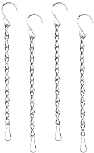 AEYURUID Blumenampel Kette für Innen Außen Metallkette zum Aufhängen mit S-Haken Silber, Hängende Blumentöpfe, Outdoor-Pflanzkette Aufhängung Vögel, Laternen, Billboard