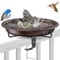 Vogeltränke hängend für Balkongeländer, Vogelfutterspender Wassertränke Für Vögel Garten Balkon Futterschale Hängend Futterteller (Vintage-Kupfer)