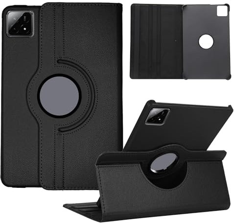 Heremore Funda Compatible con Xiaomi Mi Pad 6S Pro 12,4 Pulgada Tableta 2024, Multiángulo Carcasa Cuero PU Soportes Giratorios de 360°