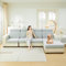 ARBOEE Universell für L-förmiges Ecksofa, Sofabezug, Wohnzimmersofa, Jacquard-Sitzkissen (mit 2 Kissenbezügen) (Hellgrün, M-Rücken)