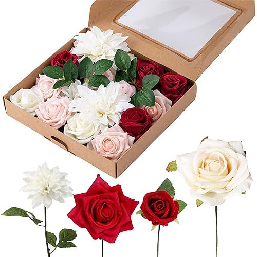 1 Scatola di Bouquet da Sposa di Fiori Artificiali, Scatola di Rose Stabilizzate, Fiori Eterni, Regali di Rose per Donne, Mamma, Fidanzata, Nonna, Festa della Mamma, Anniversario, San Valentino,(#3)