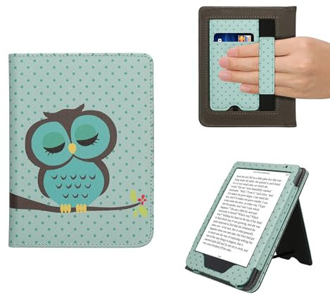 kwmobile Étui pour liseuse électronique Compatible avec Kobo Clara BW/Colour - Étui Housse Protection Turquoise-Marron-Menthe glaciale