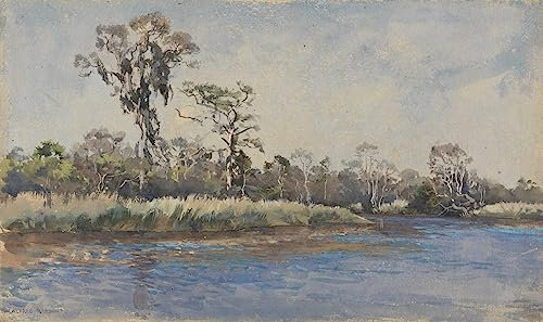 LynSet Berühmt Leinwandbilder Vintage Poster a Creek in Wilmington Nc Von Alfred Parsons Kunstdruck Bilder für Flurdekoration 60x90cm