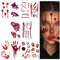 Halloween Tattoo Wunden, Halloween Tattoo Gesicht 10 Blätter Temporäre Tattoos Wasserdicht Horror Wunden Tattoo Aufkleber Realistisch, Halloween Tattoo Narben Gruselig für Halloween Make Up