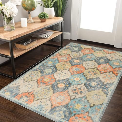 Cekene Door Mat Indoor Outdoor 80x120cm Trellis Entrance Floor Mats Non-Slip Doormats Washable Absorbent Dirt Trapper Low Profile Floor Rug for Front Door Kitchen Bedroom