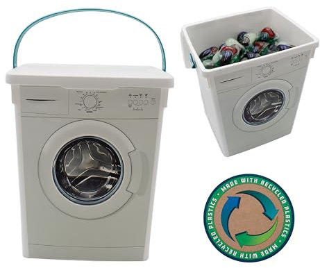 mucHome Waschpulver Box mit Henkel, Waschmittel Behälter für Pulver, Pods etc. aus Kunststoff, Waschmaschine