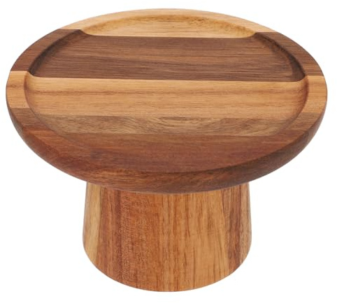 NUOBESTY Wooden Cake Stand Cake Display Holder and Fruit Serving Plate for Cupcakes Dessert Party Dessert Stand for Weddings Picnics Kitchens Restaurants and Banquets 5.91 in Round