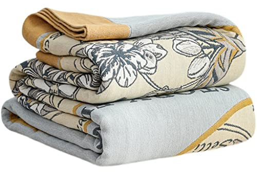 XFZJCHAP Garn-Baumwoll-Bettdecke, Sommer, dünne Steppdecke, Büro, Nickerchen, Decke, Wohnzimmer, Sofa, Handtuch, Tagesdecke, ohne Kissenbezug (D, 200 x 230 cm)