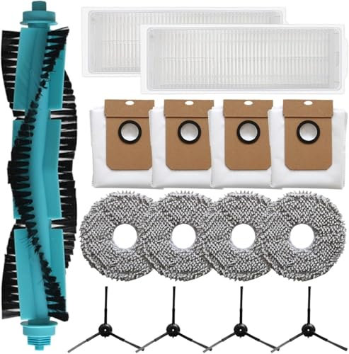 Genérico 15 Pack de Accesorios Robot Aspirador para Conga 11090 Spin Revol Home, Kit de Recambios Completos, Incluye 1 Cepillo de Rodillo, 2 Filtros, 4 Cepillos Laterales, 4 Mopas, 4 Bolsas