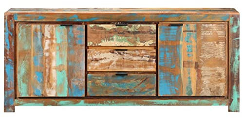 HEFZGDB Sideboard 175x40x75 cm Recyceltes Massivholz Küchenbuffet Sideboard Wohnzimmer Flurschrank Vitrinenschrank Wohnzimmer für Dessert Shop Küche Speisesaal Wohnstube