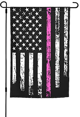 Drapeau américain à fine ligne rose pour extérieur, 30,5 x 45,7 cm, drapeau de jardin double face, drapeau saisonnier, bannière de décoration intérieure, drapeaux de bienvenue