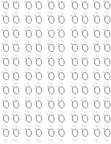 Juego de 100 anillos de cortina de 30 mm de diámetro interior, ojales para barra, cortina de ducha, anillos de fácil instalación, aro plateado