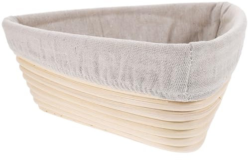 EXHUMKY 1 juego Cesta de Fermentación Triangular de Ratan para Hornear Pan de Cesta para Panes Artesanales y Masa Madre