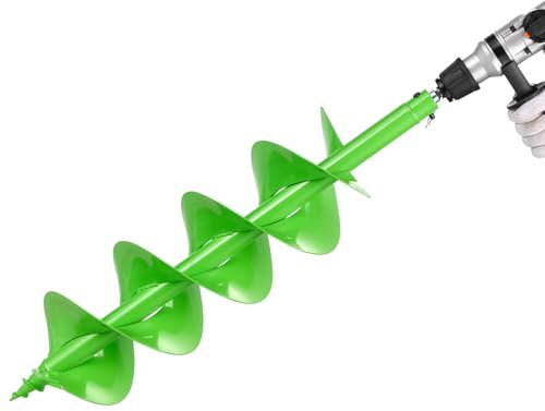 VEVOR Auger Drill Bit for Planting, Ø7.87 x 31.1 Spiral Drill Bit, Compatible with 0.78 ID Drive Drills, Heavy Duty Bulb Planter Tool, Post Hole Drilling Attachments for Garden Digger Fence
