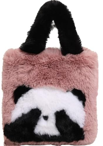 Damen Plüsch Tragetasche Flauschig Henkeltasche Handtasche Umhängetasche Klein Tote Bag Tasche Kleiner Leicht Furry Schultertasche Kunstfell Henkeltaschen Winter Crossbody Bag für Damen Mädchen