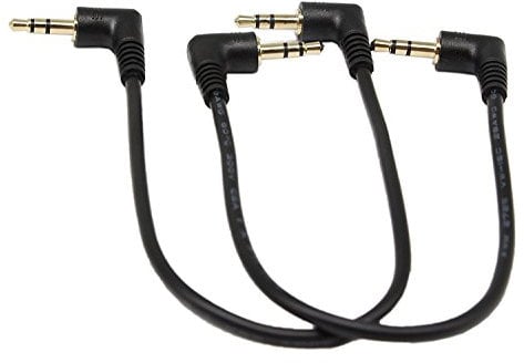 SinLoon 90 Degree 3.5mm Stereo Audio Cable 2 Pack Right Angled 1/8 TRS Male to Male Headphone Cable for Tablet Home Theater Speakers Etc(9in)