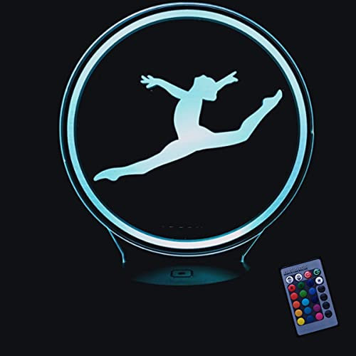 Kreative 3D Gymnastik Nacht Licht 16 Farben Andern Sich Fernbedienung USB-Strom Touch Schalter Dekor Lampe Optische Täuschung Lampe LED Lampe Tisch Kinder Brithday Weihnachten Geschenke