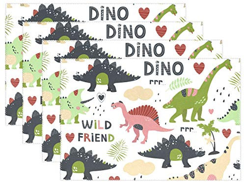 BALII Süße Dinosaurier Platzdeckchen Tischsets für Zuhause Küche Dinner-Party